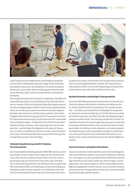 Börse Social Magazine 93 Ausgabe 102024 Soziale Taxonomie Wo bleibt das S in ESG S2