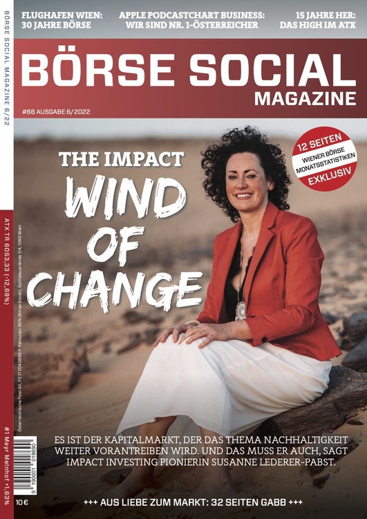 Börse Social Magazin 66 Ausgabe 062022 cover wind of change Kapital mit Wirkung